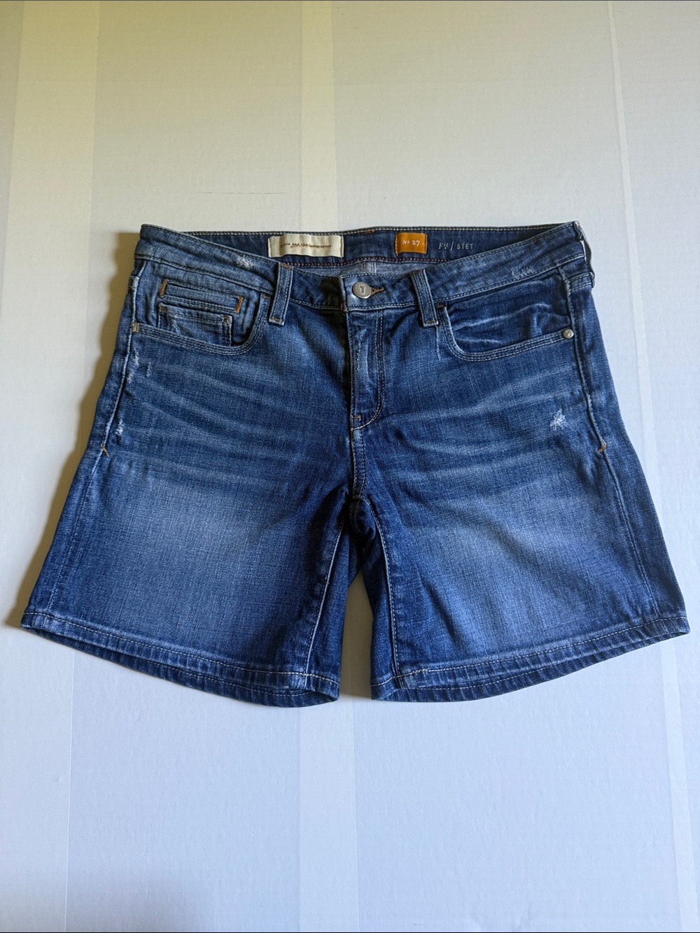 Pilcro and the Letterpress Blue Denim Cutoff Shorts Size 27
